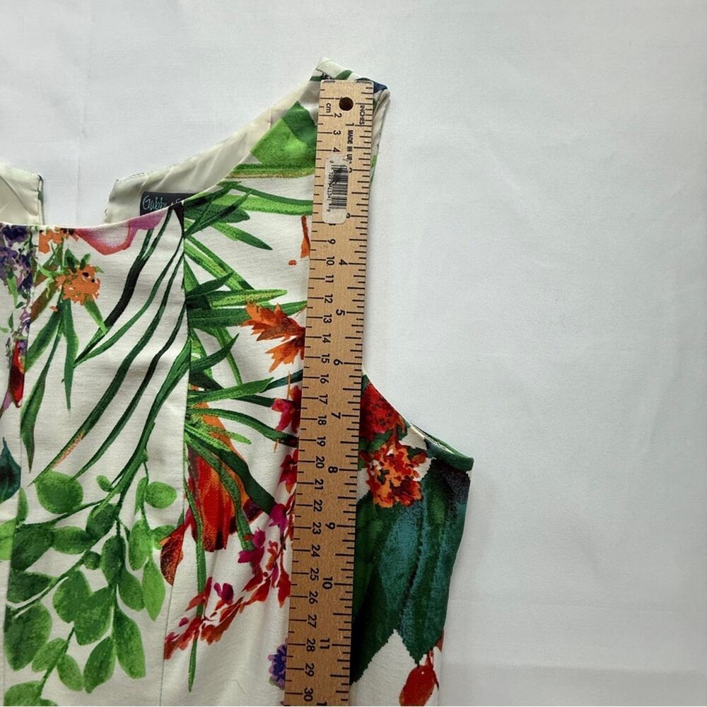 Gabby Skye Floral Fit & Flare Sleeveless Dress White Multicolor Size 8P - Picture 9 of 14